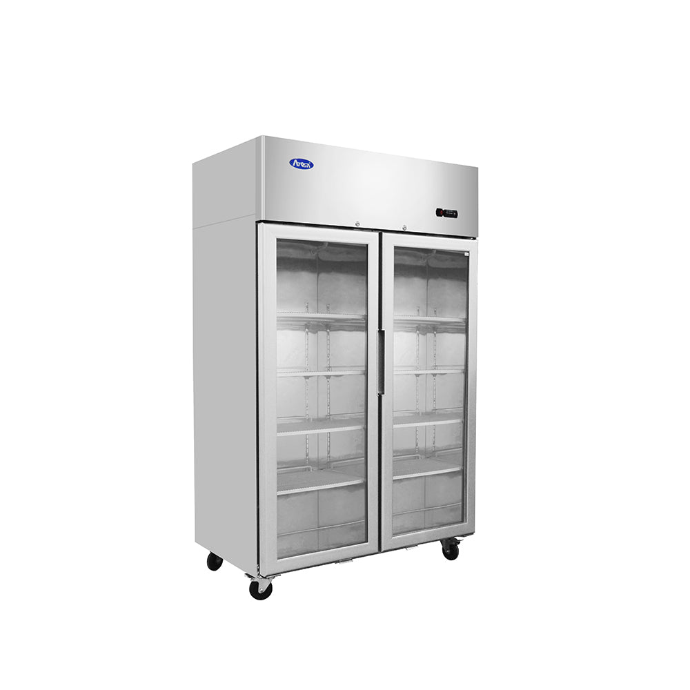 Atosa YCF9402GR Slimline Double Glass Door Upright Fridge 900ltrs