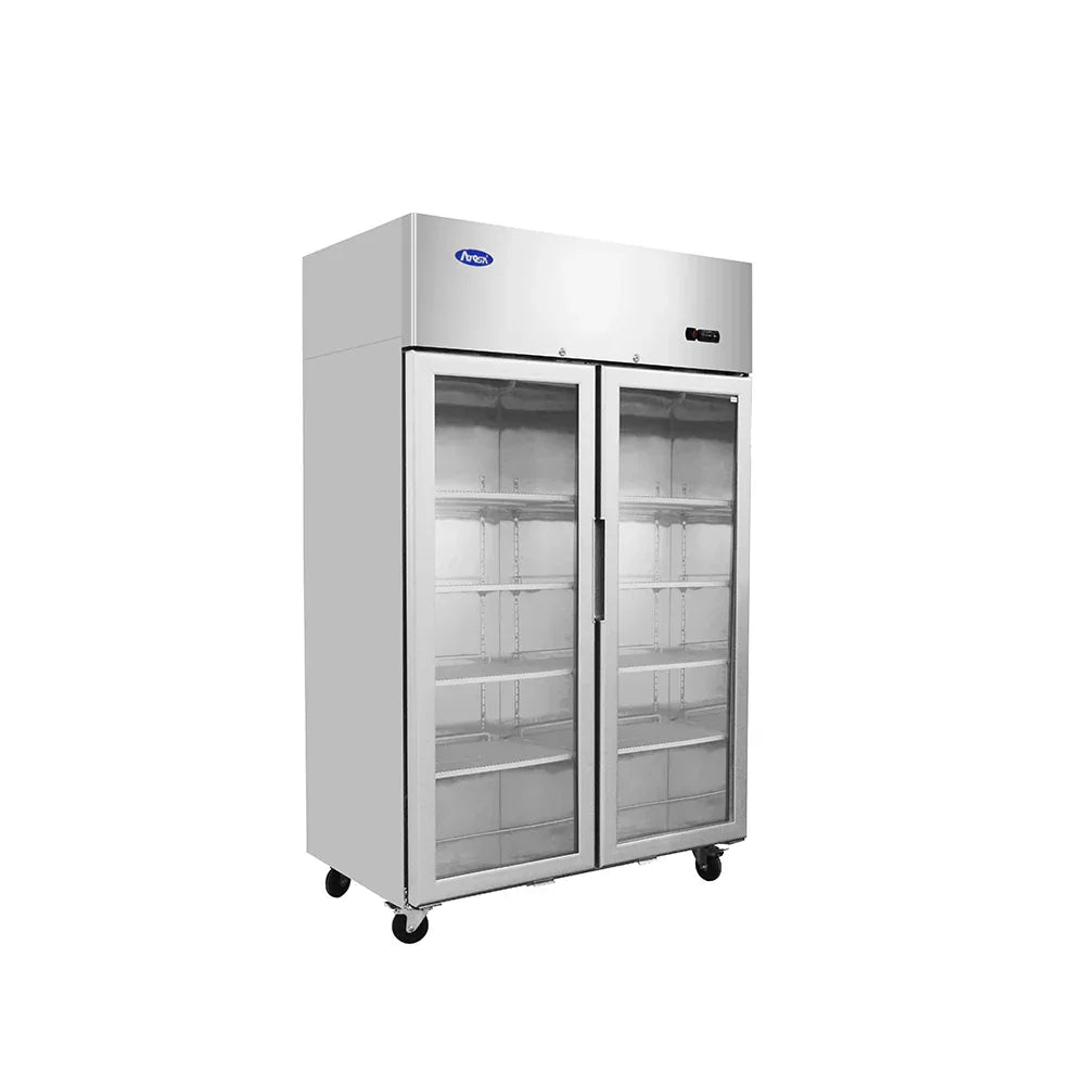 Atosa YCF9402GR Slimline Double Glass Door Upright Fridge 900ltrs - JD Catering Equipment Solutions Ltd
