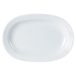 Pack Size 6 - Porcelite Rimmed Deep Oval Plate 25cm/10" - 110225