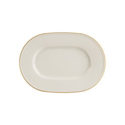 Pack Size 6 - Porland Academy Line Gold Band Oval Plate 25cm - 115825GB