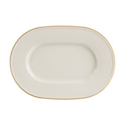 Pack Size 6 - Porland Academy Line Gold Band Oval Plate 31cm - 115831GB