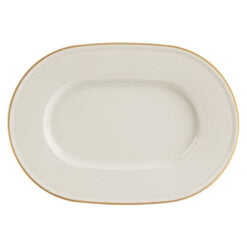 Pack Size 6 - Porland Academy Line Gold Band Oval Plate 34cm - 115834GB