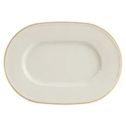 Pack Size 6 - Porland Academy Line Gold Band Oval Plate 34cm - 115834GB