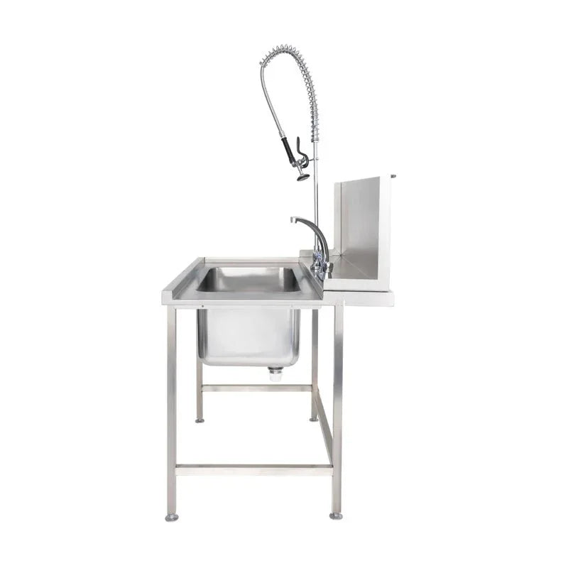 Classeq Sink Tabling for left-hand side entry of machine. T11SENL - 1100mm inc taps