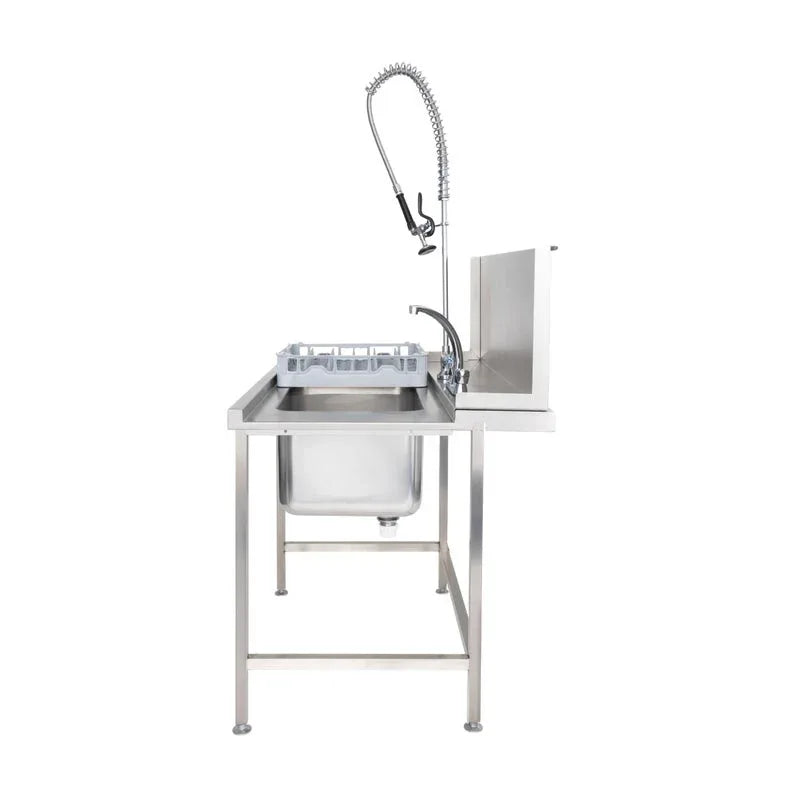 Classeq Sink Tabling for left-hand side entry of machine. T11SENL - 1100mm inc taps
