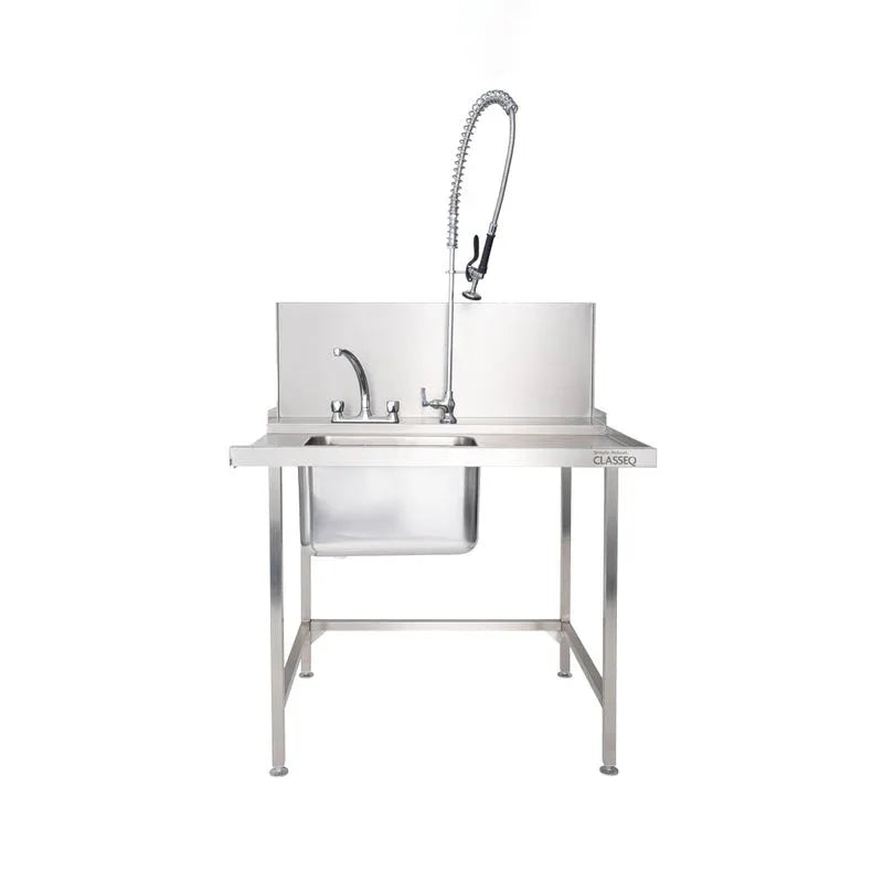 Classeq Sink Tabling for right-hand side entry of machine. T11SENR - 1100mm inc taps