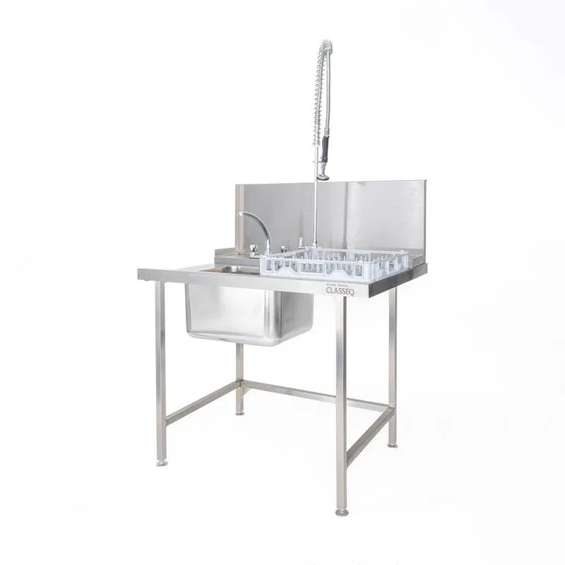 Classeq Sink Tabling for right-hand side entry of machine. T11SENR - 1100mm inc taps