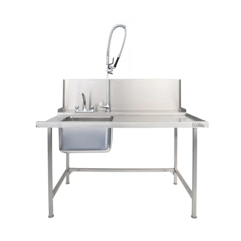 Classeq Sink Tabling for right-hand side entry of machine. T15SENR - 1500mm inc taps