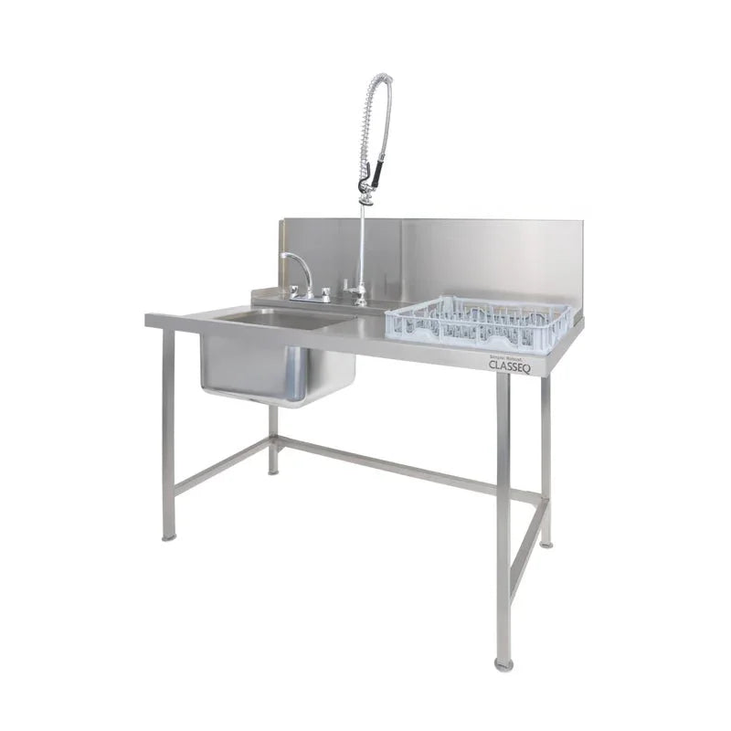 Classeq Sink Tabling for right-hand side entry of machine. T15SENR - 1500mm inc taps