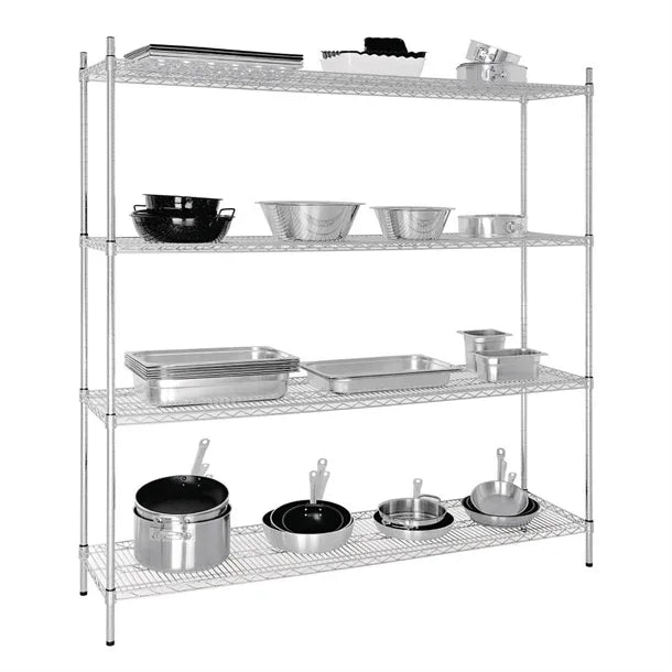 L929 Vogue 4 Tier Wire Shelving Kit 1525x460mm - JD Catering Equipment Solutions Ltd