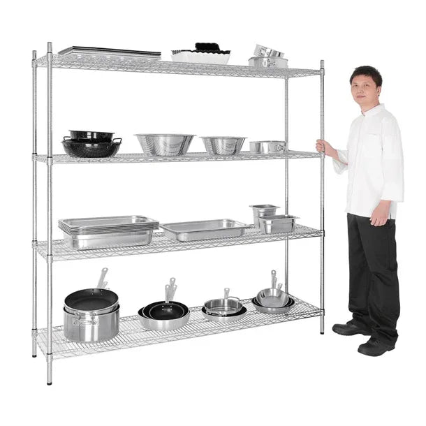 L939 Vogue 4 Tier Wire Shelving Kit 1830x460mm - JD Catering Equipment Solutions Ltd