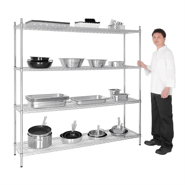L929 Vogue 4 Tier Wire Shelving Kit 1525x460mm - JD Catering Equipment Solutions Ltd