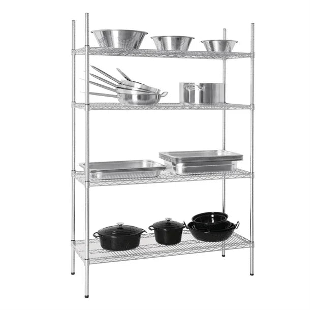 L928 Vogue 4 Tier Wire Shelving Kit 1220x460mm - JD Catering Equipment Solutions Ltd