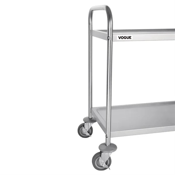 F996 Vogue Stainless Steel 2 Tier Clearing Trolley Small