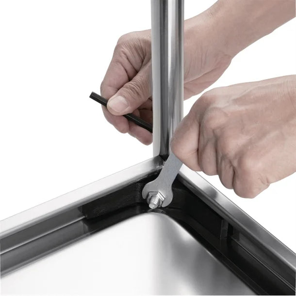 F996 Vogue Stainless Steel 2 Tier Clearing Trolley Small