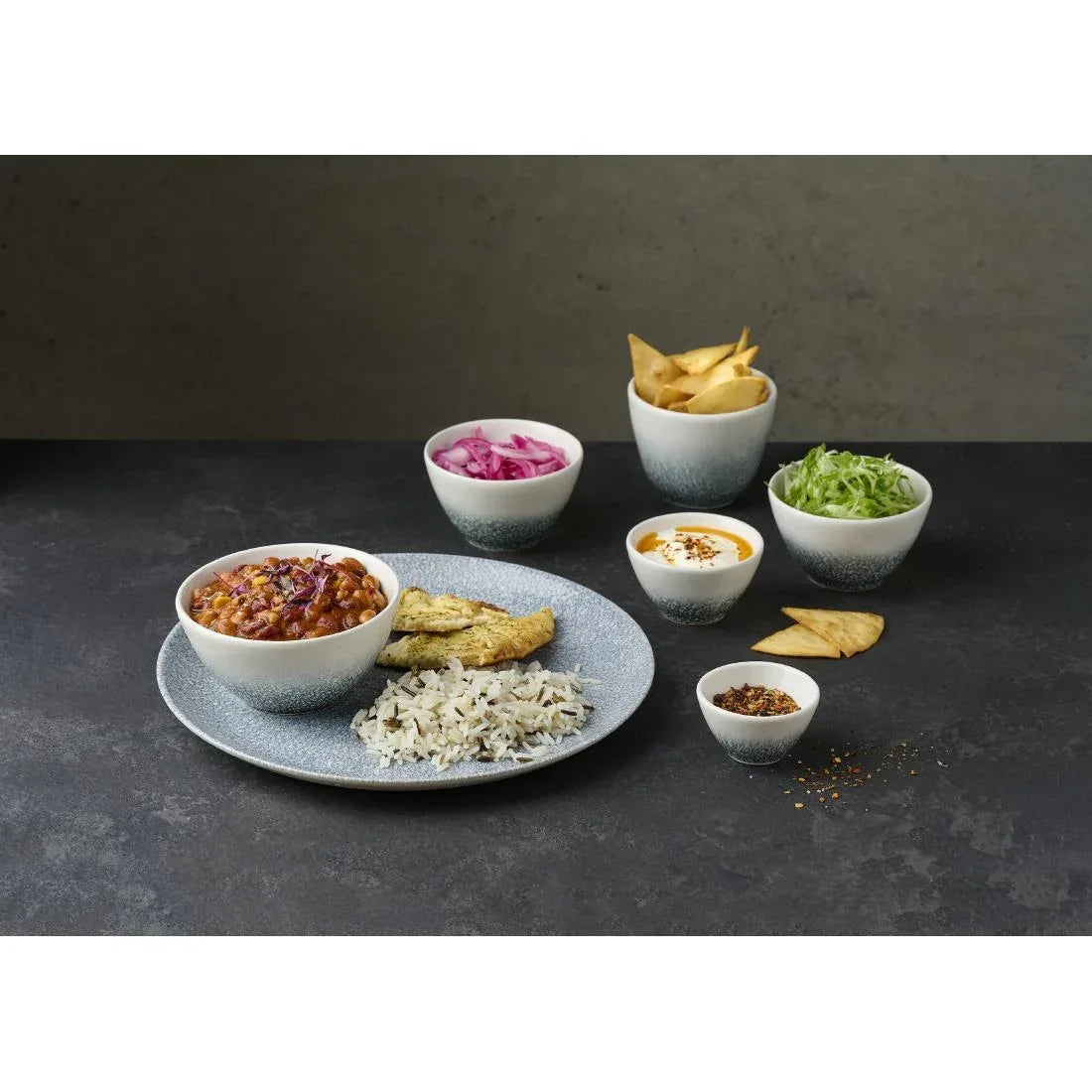 DX107 Churchill Studio Prints Raku Topaz Blue Snack Bowl 400ml (Pack of 12) - JD Catering Equipment Solutions Ltd