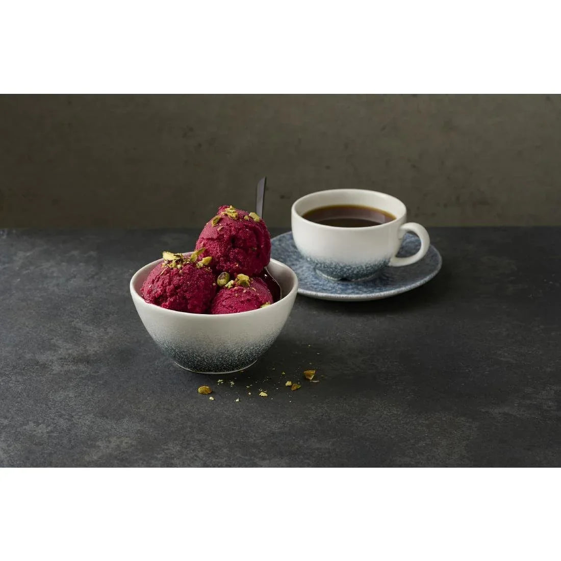 DX109 Churchill Studio Prints Raku Topaz Blue Deep Bowl 240ml (Pack of 12) - JD Catering Equipment Solutions Ltd
