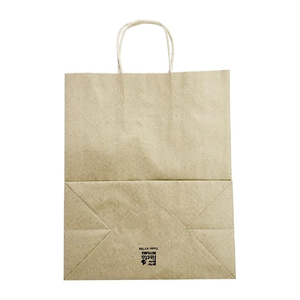 HY762 Fiesta Recyclable Twist Handle Paper Bag Brown – Medium (Pack 250)