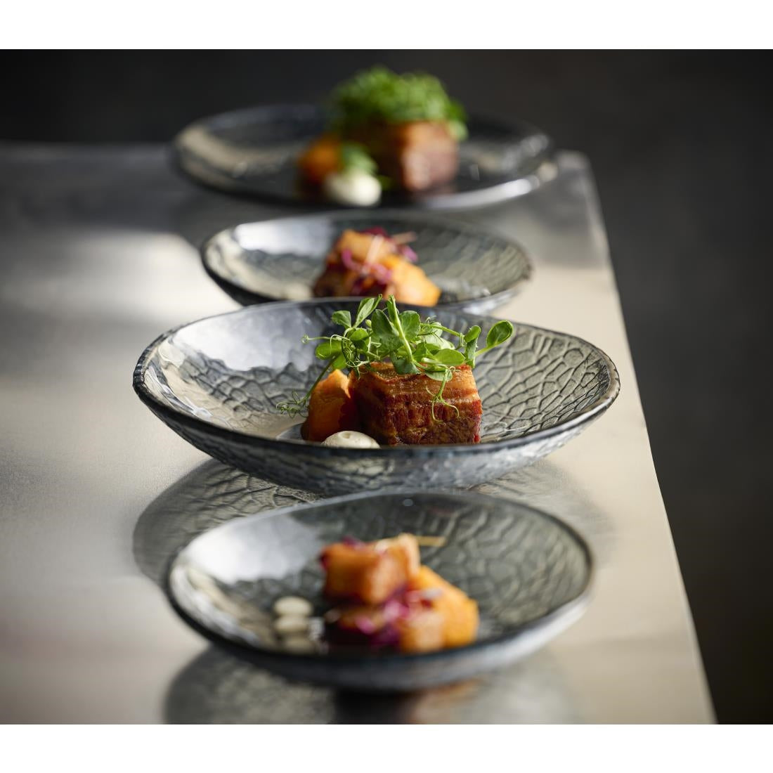 JF623 Churchill Viana Dusk Organic Glass Plate - 295mm (Pack 6) (Direct)