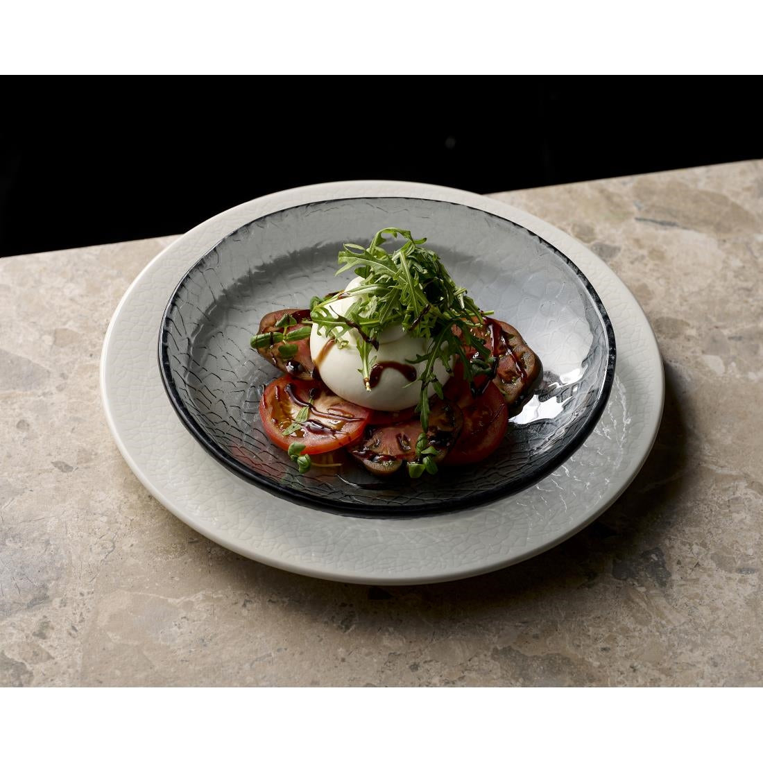 JF623 Churchill Viana Dusk Organic Glass Plate - 295mm (Pack 6) (Direct)