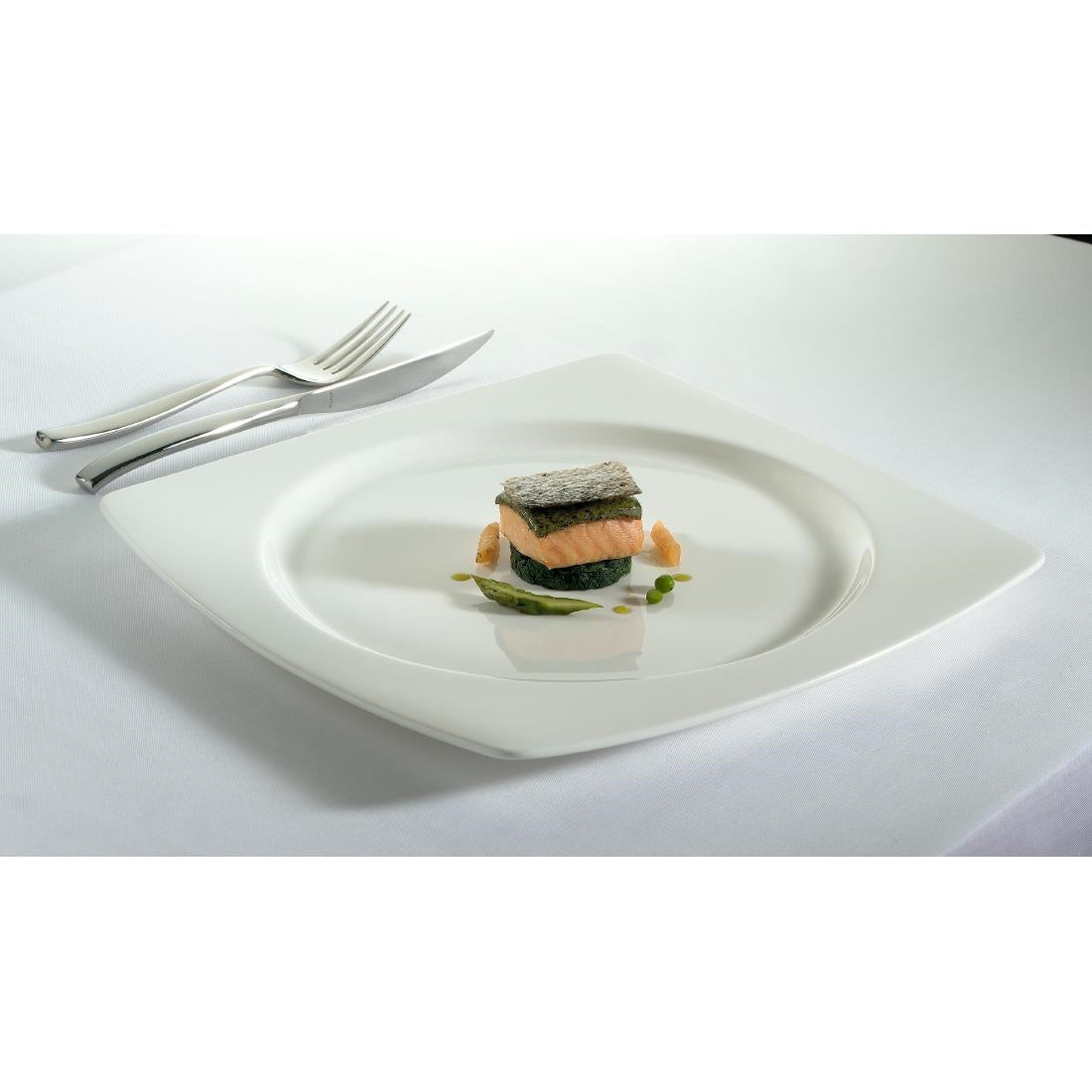 Elia Glacier Fine China Square Plates 260x260mm (6 Pack)