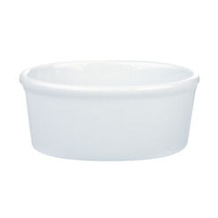 Pack Size 12 - Porcelite Oval Ramekin 10.5x7.5x4.4cm/ 4"x3" 14cl/5oz - 15454