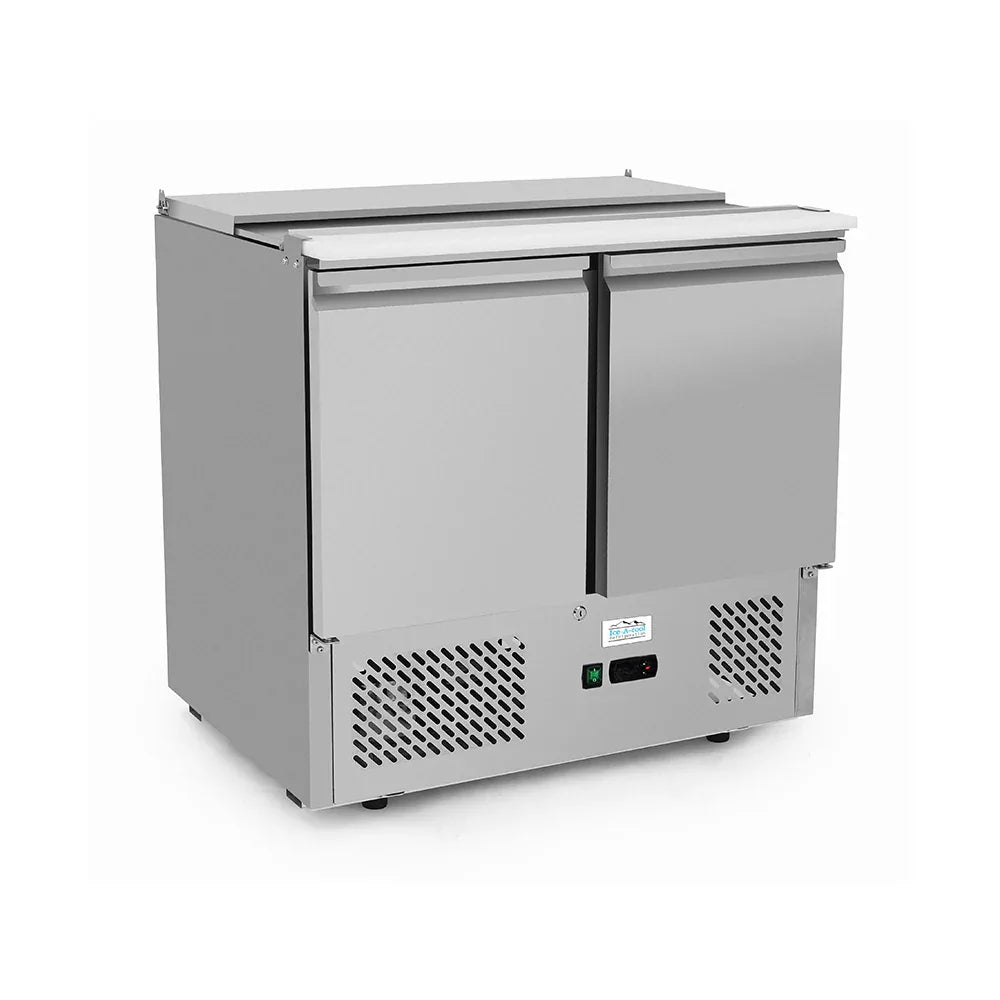 Ice-A-Cool ICE3800GR 2 Door Refrigerated Saladette Prep Counter 300 Litres - JD Catering Equipment Solutions Ltd