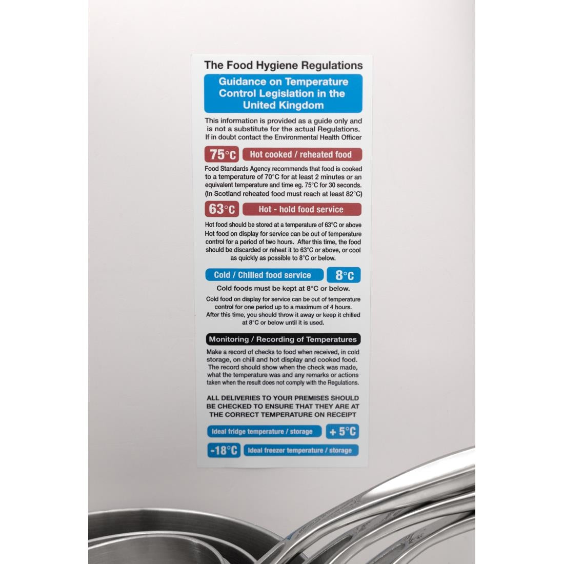 2006 Food Act Cook Chill Guidelines Sign JD Catering Equipment Solutions Ltd