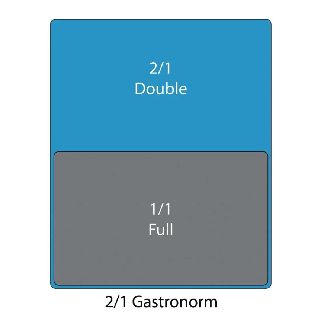 K802 Vogue Stainless Steel 2/1 Gastronorm Pan 65mm - JD Catering Equipment Solutions Ltd