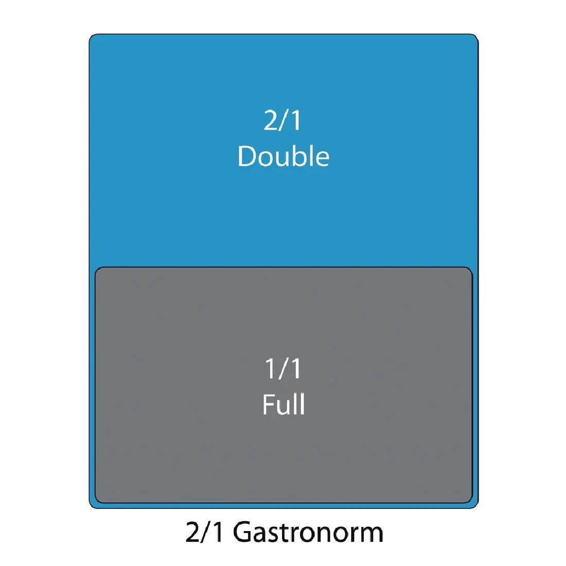 K801 Vogue Stainless Steel 2/1 Gastronorm Pan 40mm - JD Catering Equipment Solutions Ltd