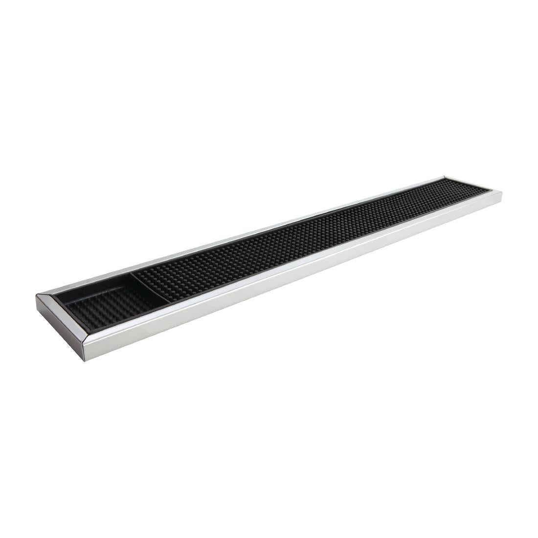 CN741 Beaumont Rubber Bar Mat with Stainless Steel Frame 600 x 100mm