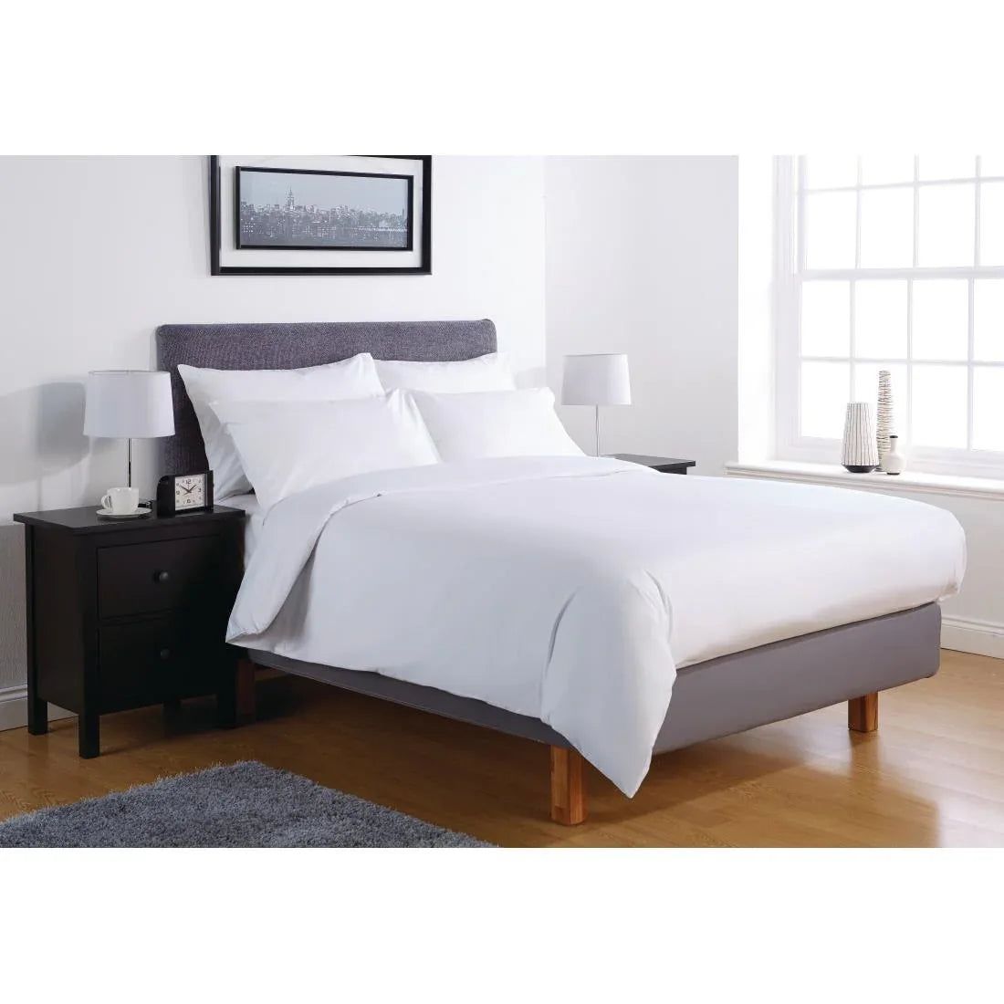 GT800 Mitre Comfort Percale Fitted Sheet White Double - JD Catering Equipment Solutions Ltd