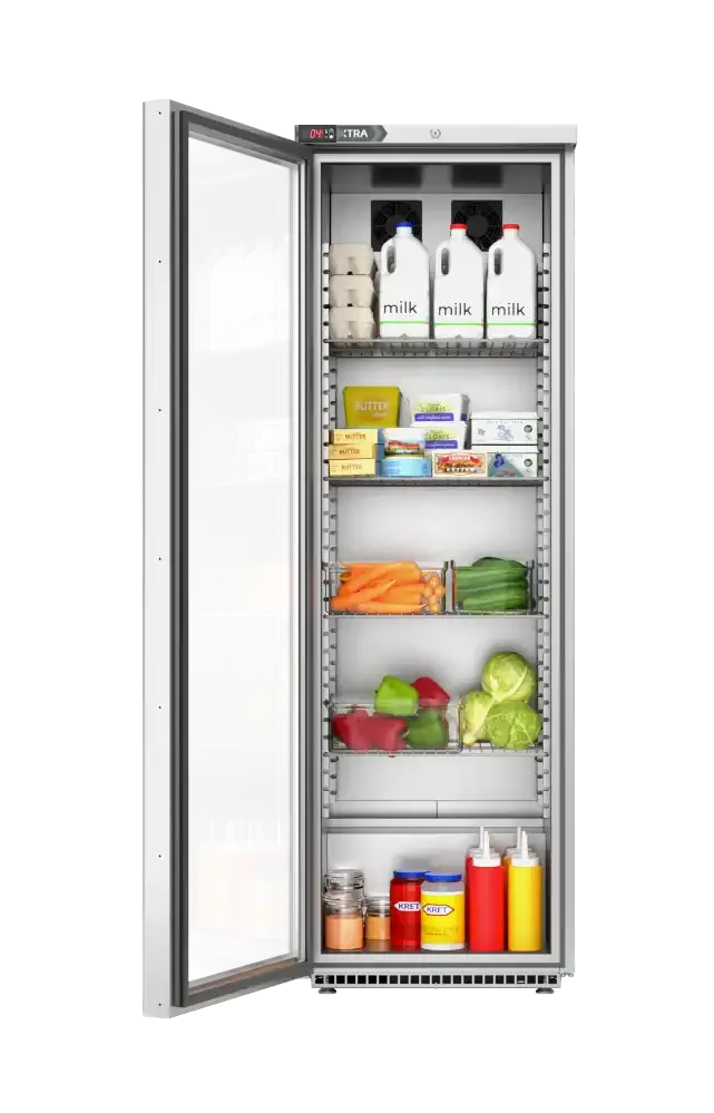 Foster XR415G: 410L Glass Door Cabinet Refrigerator (33-276) Left Hinge - JD Catering Equipment Solutions Ltd