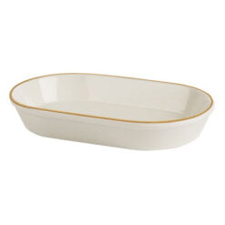 Pack Size 6 - Porland Academy Line Gold Band Oval Salad Dish 16cm - 355819GB