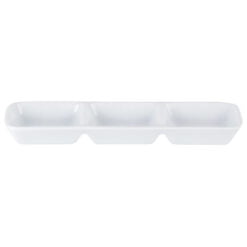 Pack Size 6 - Porcelite Three Division Dip Tray 20x6.5cm/ 7.75"x2.5" - 358120