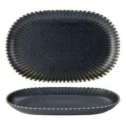 Pack Size 6 - Fusion by Academy Flint Oval Platter 33 x 21cm 13 x 8" - 47143033