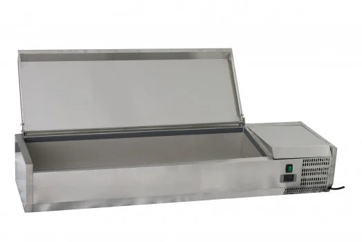 CHEFSRANGE TU120013L 1200MM TOPPING WELL WITH LID 3 X 1/3GN + 1 X 1/2GN