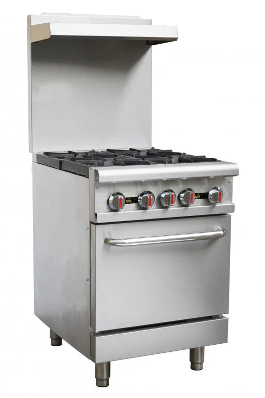 CHEFSRANGE RGR24 - 4 BURNER RANGE WITH BACKSPLASH & SHELF