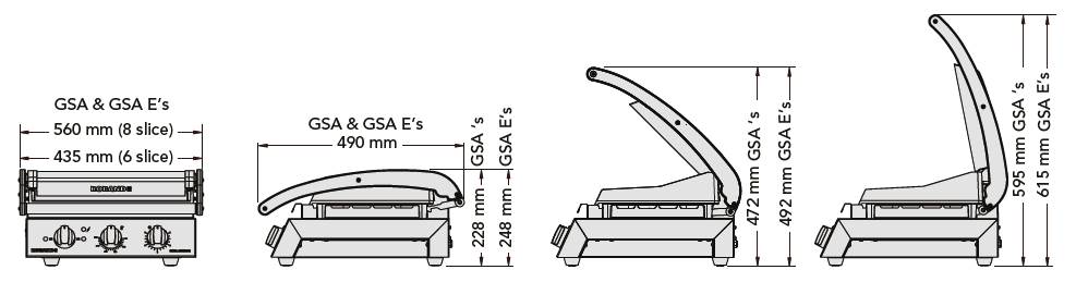Roband Contact Grill 8 Slice Smooth Plates 2300W GSA810S