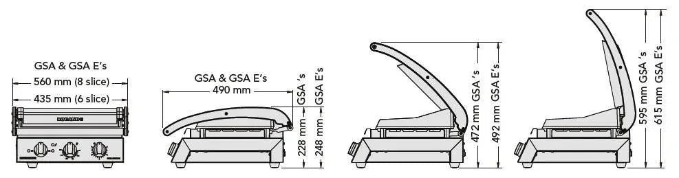 Roband Contact Grill 8 Slice Smooth Plates 2300W GSA810S - JD Catering Equipment Solutions Ltd