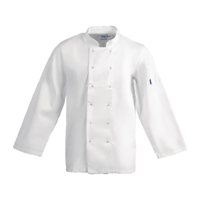 A134-XS Whites Vegas Unisex Chefs Jacket Long Sleeve White XS JD Catering Equipment Solutions Ltd