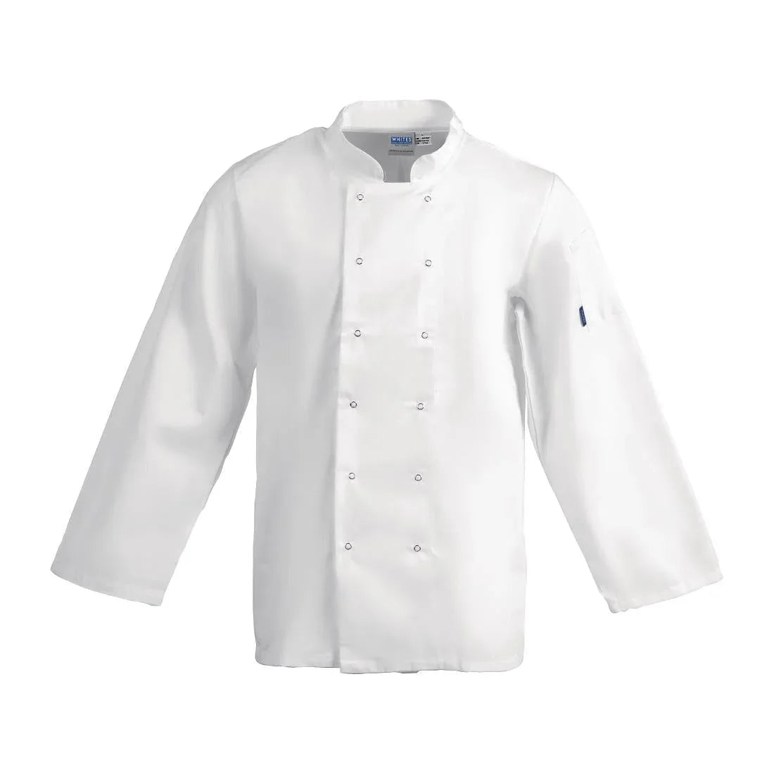 A134 Whites Vegas Unisex Chefs Jacket Long Sleeve White - JD Catering Equipment Solutions Ltd