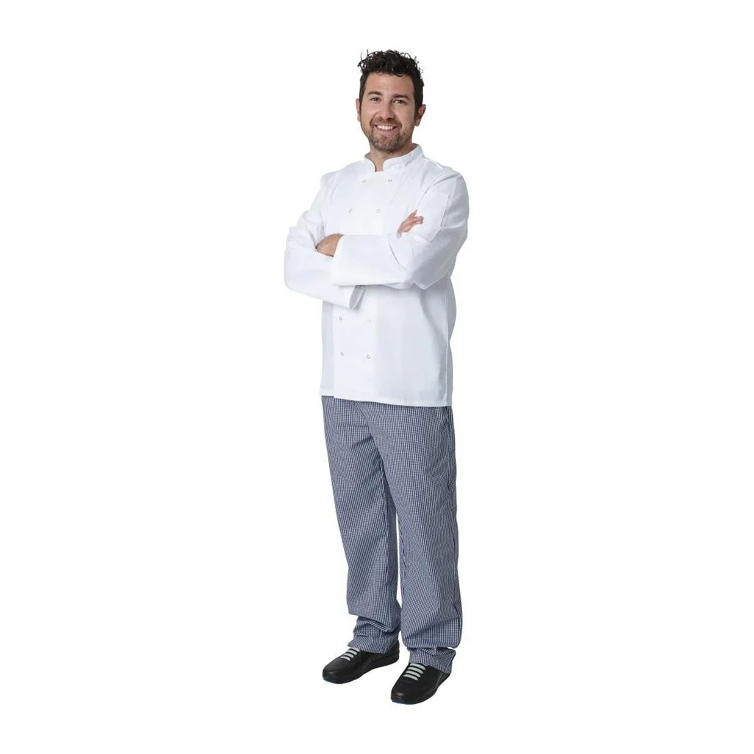 A134 Whites Vegas Unisex Chefs Jacket Long Sleeve White - JD Catering Equipment Solutions Ltd