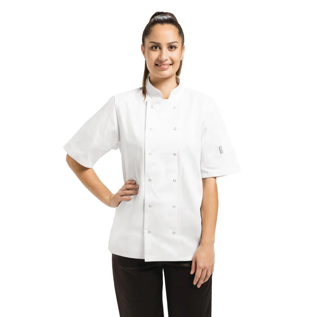 A211 Whites Vegas Unisex Chefs Jacket – Short Sleeve – White (XS–5XL) - JD Catering Equipment Solutions Ltd