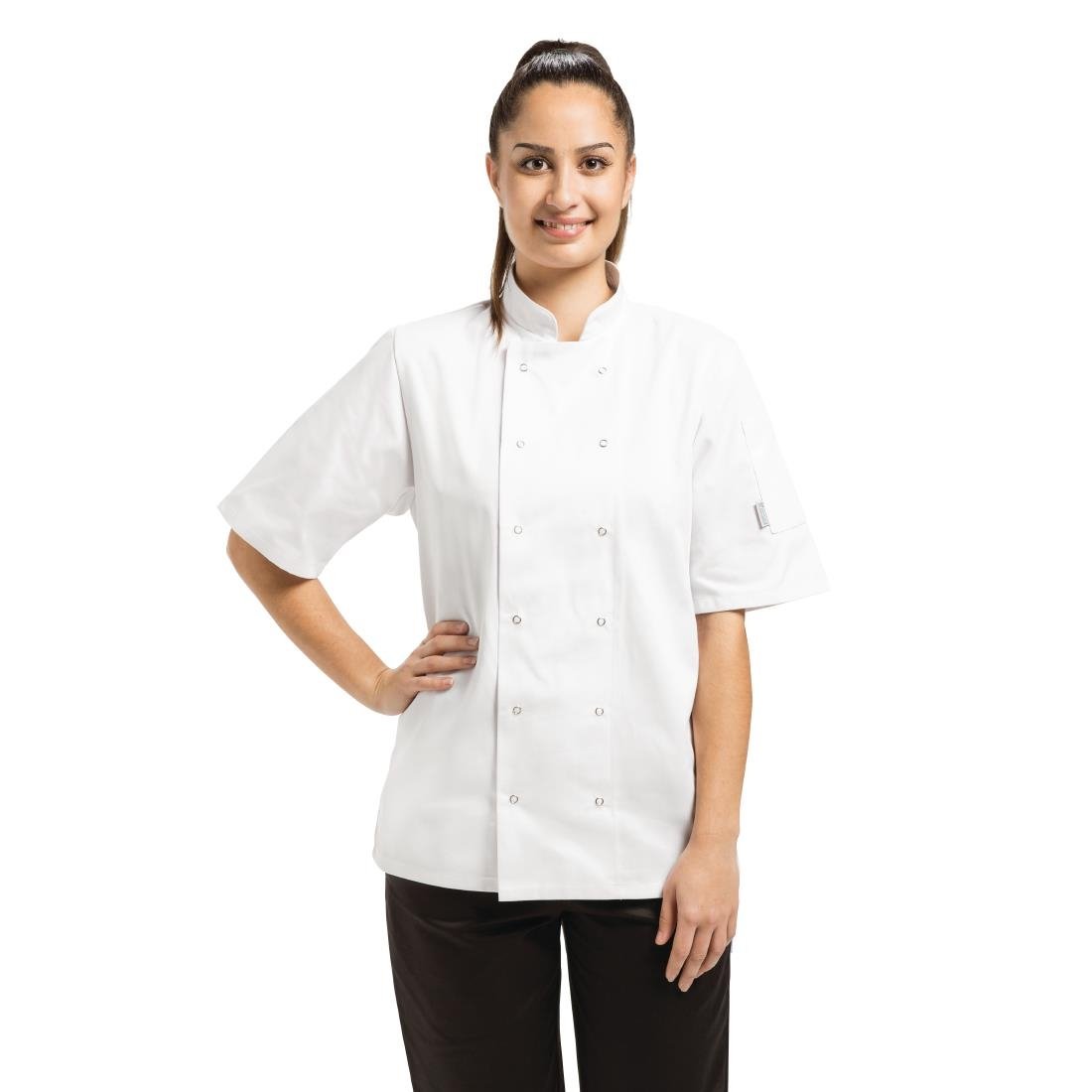 A211-M Whites Vegas Unisex Chefs Jacket Short Sleeve White M JD Catering Equipment Solutions Ltd