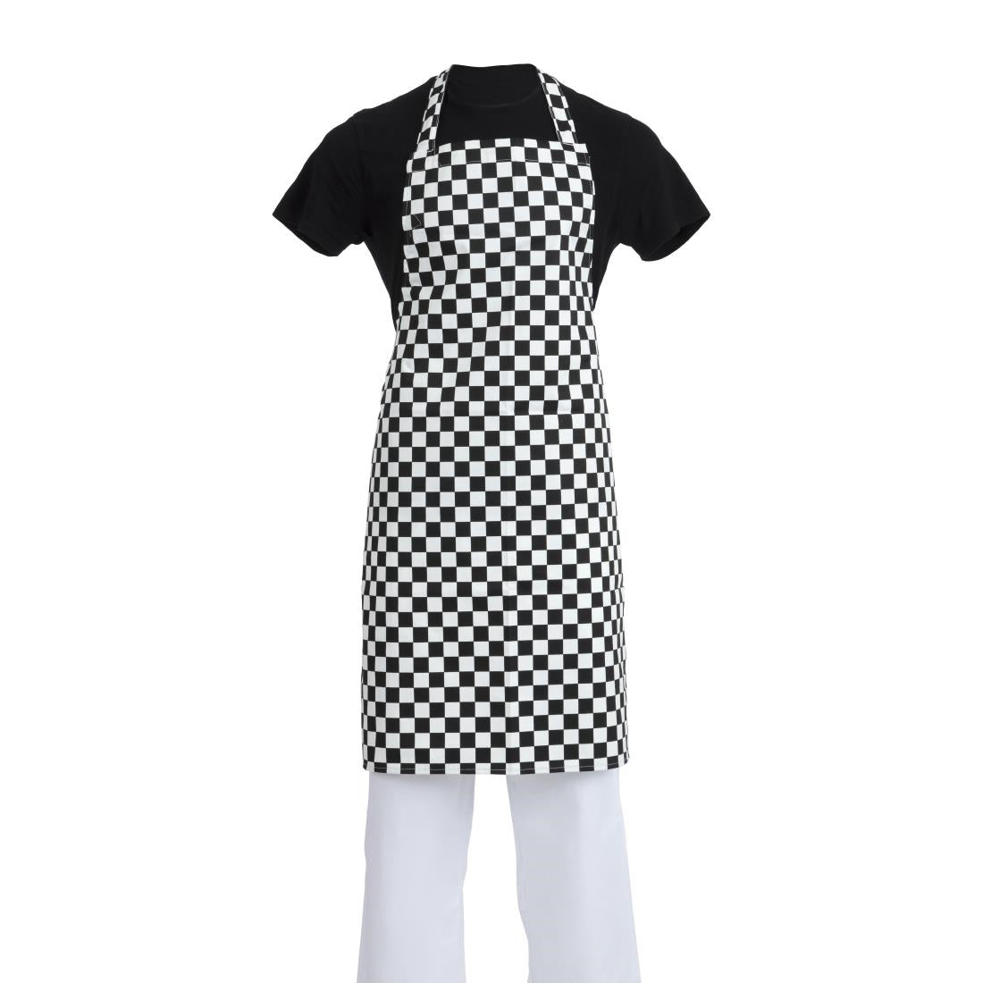 A275 Whites Bib Apron Black and White Check JD Catering Equipment Solutions Ltd