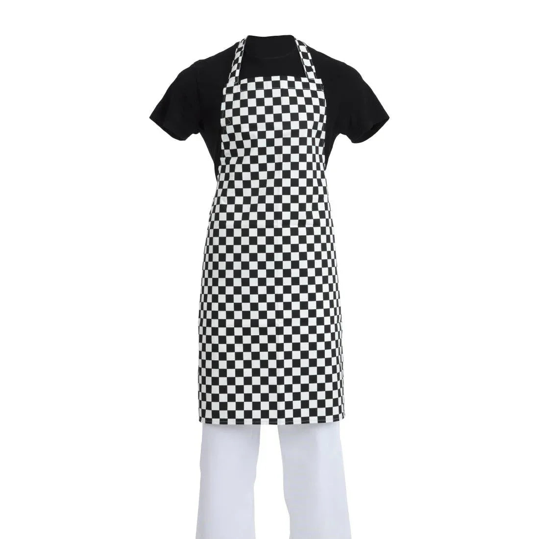 A275 Whites Bib Apron Black and White Check - JD Catering Equipment Solutions Ltd