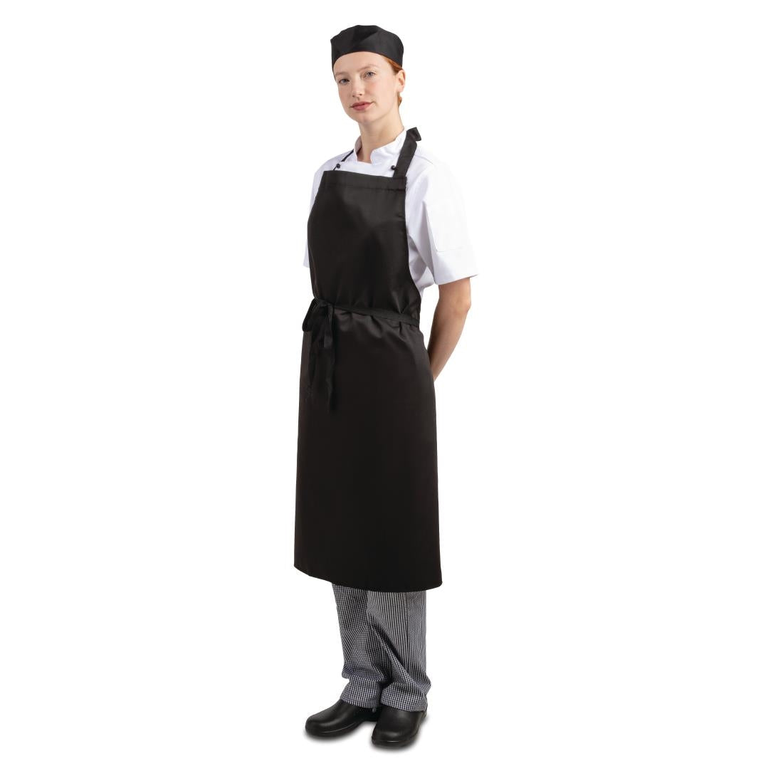 A279 Whites Bib Apron Polycotton Black JD Catering Equipment Solutions Ltd