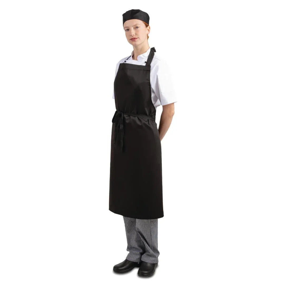 A279 Whites Bib Apron Polycotton Black - JD Catering Equipment Solutions Ltd