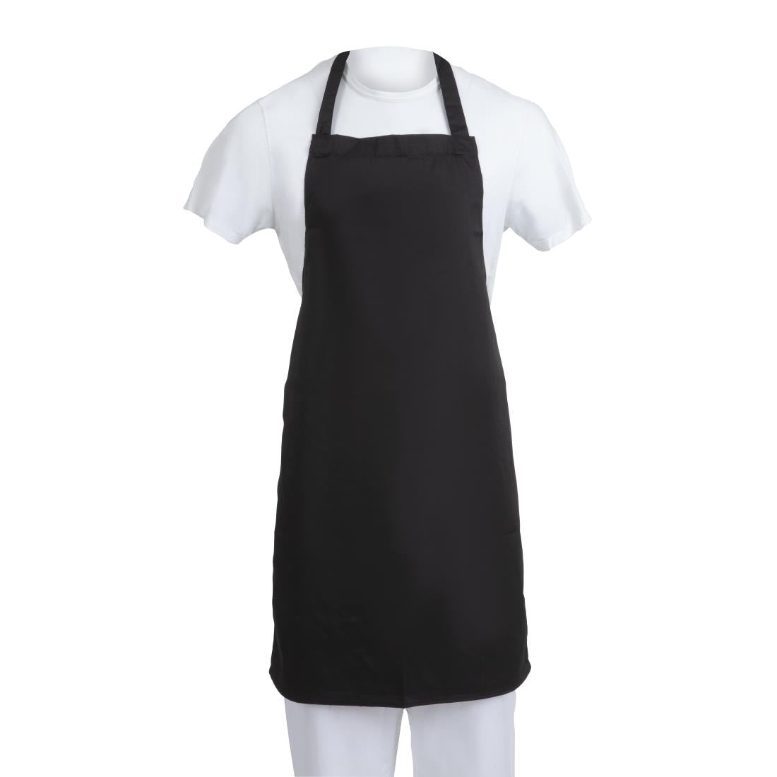 A279 Whites Bib Apron Polycotton Black JD Catering Equipment Solutions Ltd